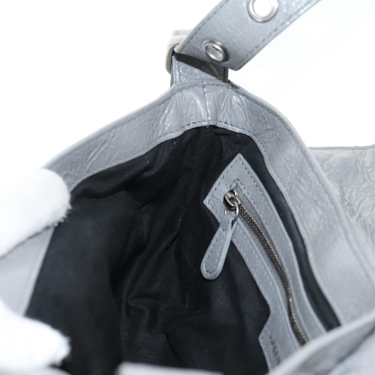 BALENCIAGA Flap Bag XS Shoulder Bag Leather 2way Gray Silver 719082 Auth 128190M