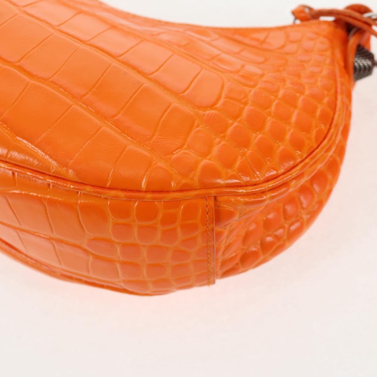 BALENCIAGA Le Cagoule XS Shoulder Bag Leather Orange Silver 671309 Auth 128191M