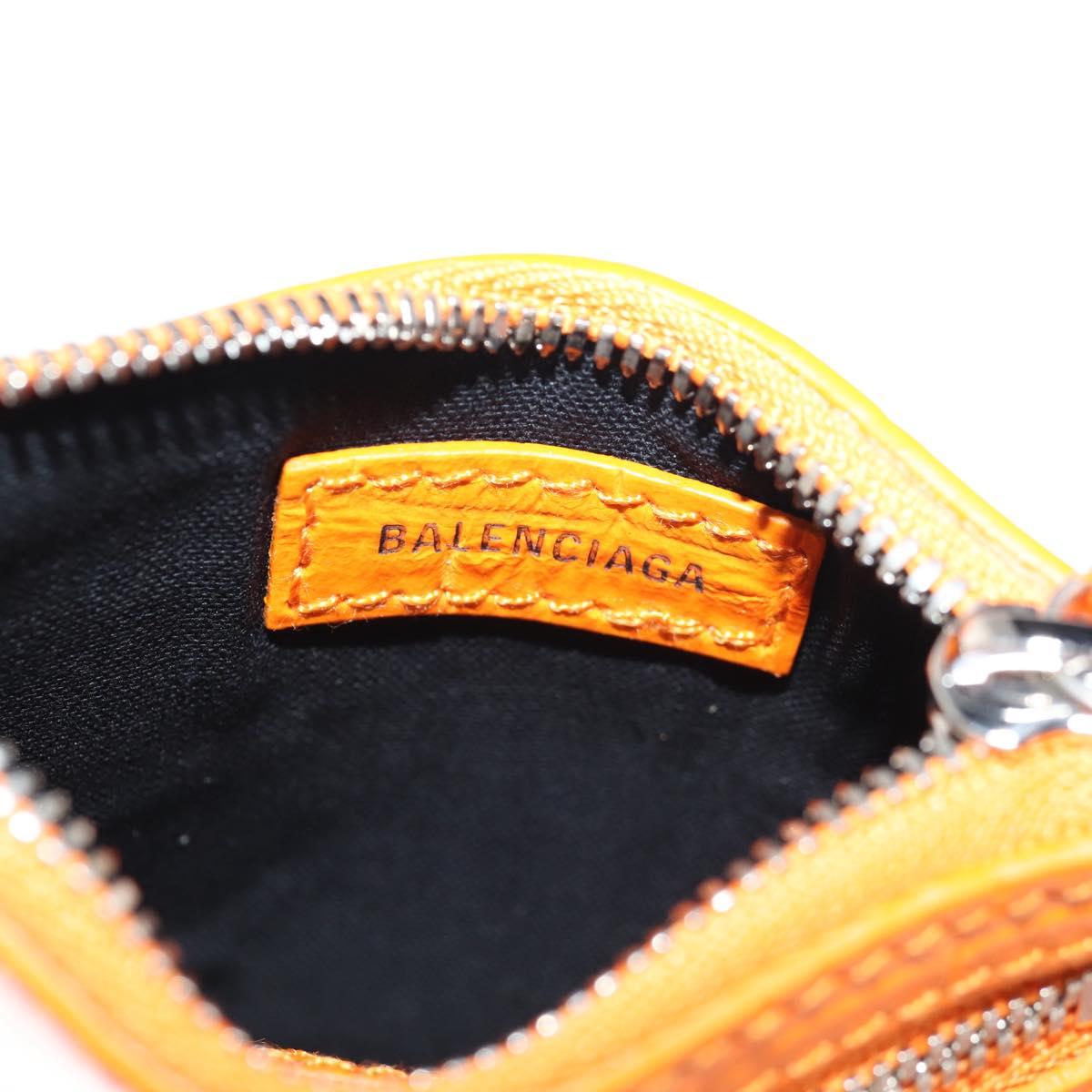 BALENCIAGA Le Cagoule XS Shoulder Bag Leather Orange Silver 671309 Auth 128191M