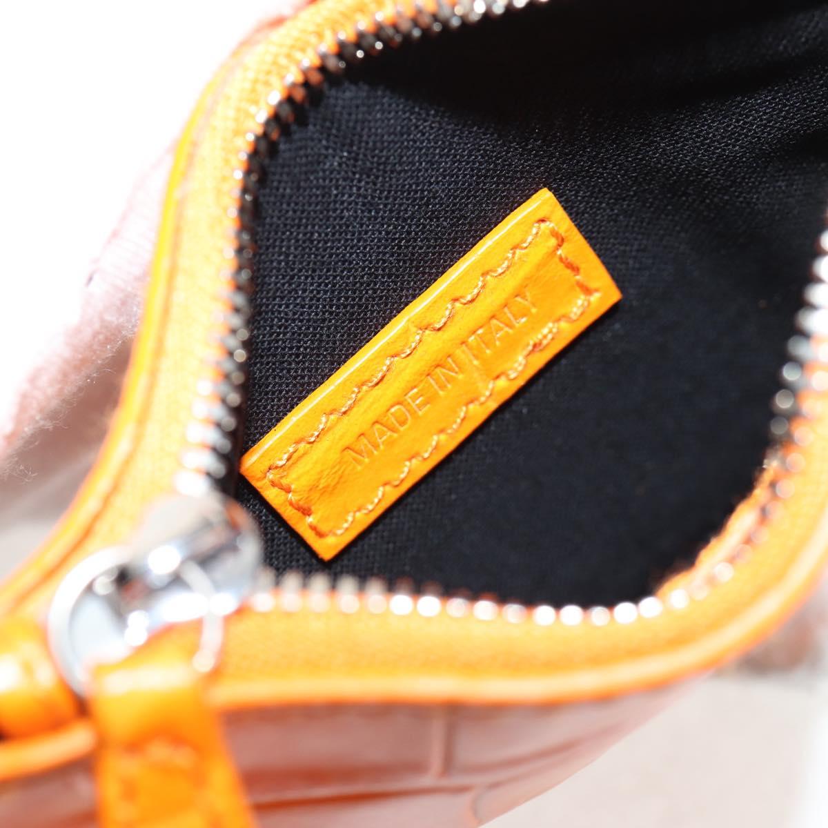 BALENCIAGA Le Cagoule XS Shoulder Bag Leather Orange Silver 671309 Auth 128191M