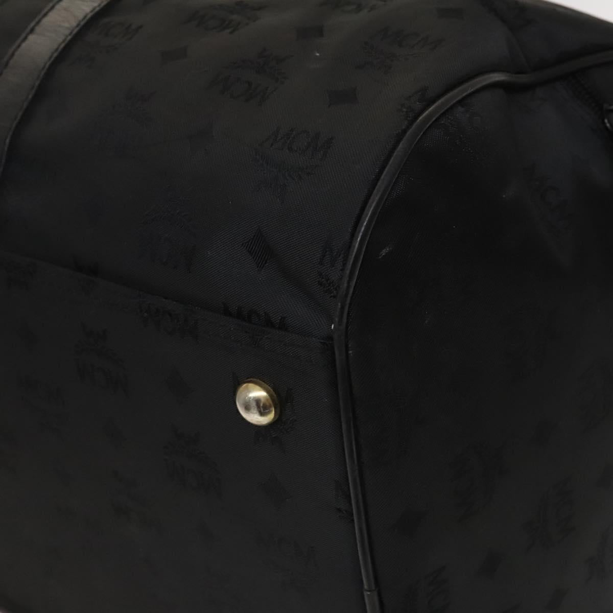 MCM Vicetos Logogram Shoulder Bag Nylon 2way Black Gold Auth 128228