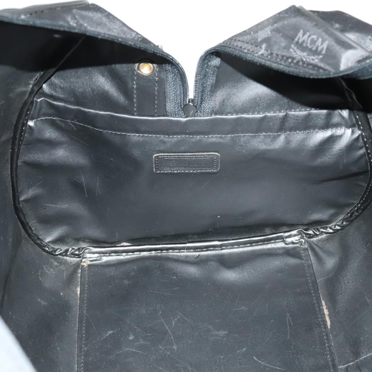MCM Vicetos Logogram Shoulder Bag Nylon 2way Black Gold Auth 128228