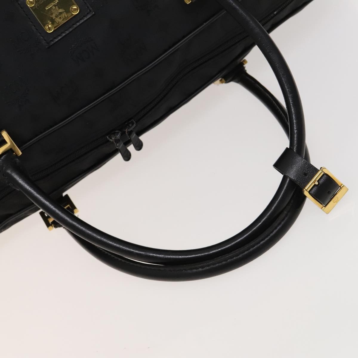 MCM Vicetos Logogram Shoulder Bag Nylon 2way Black Gold Auth 128228