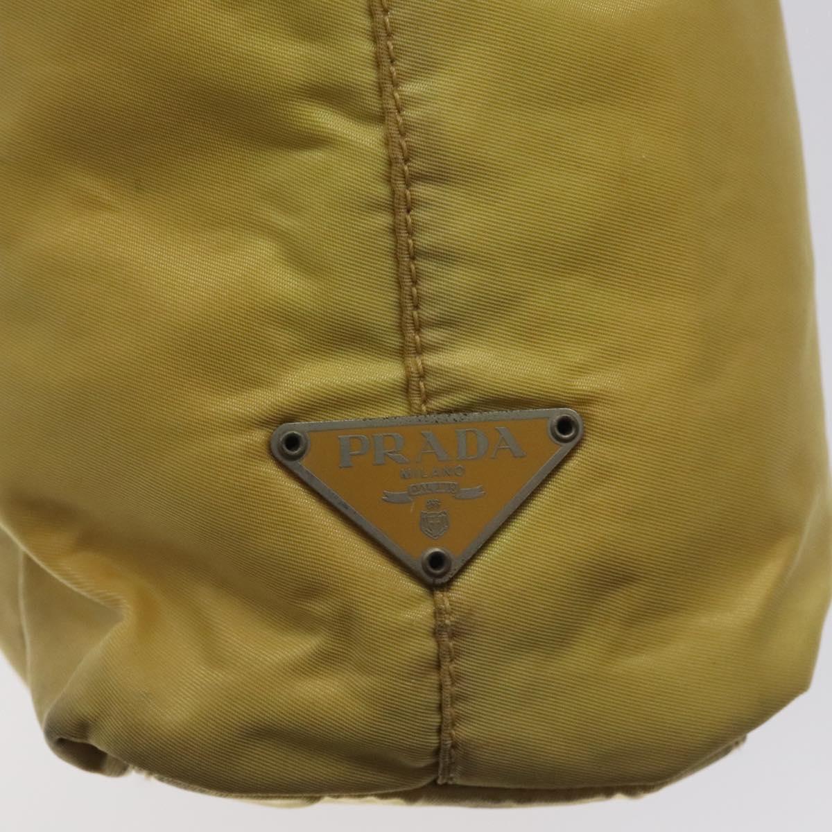 PRADA Hand Bag Nylon Yellow Silver Auth 128229