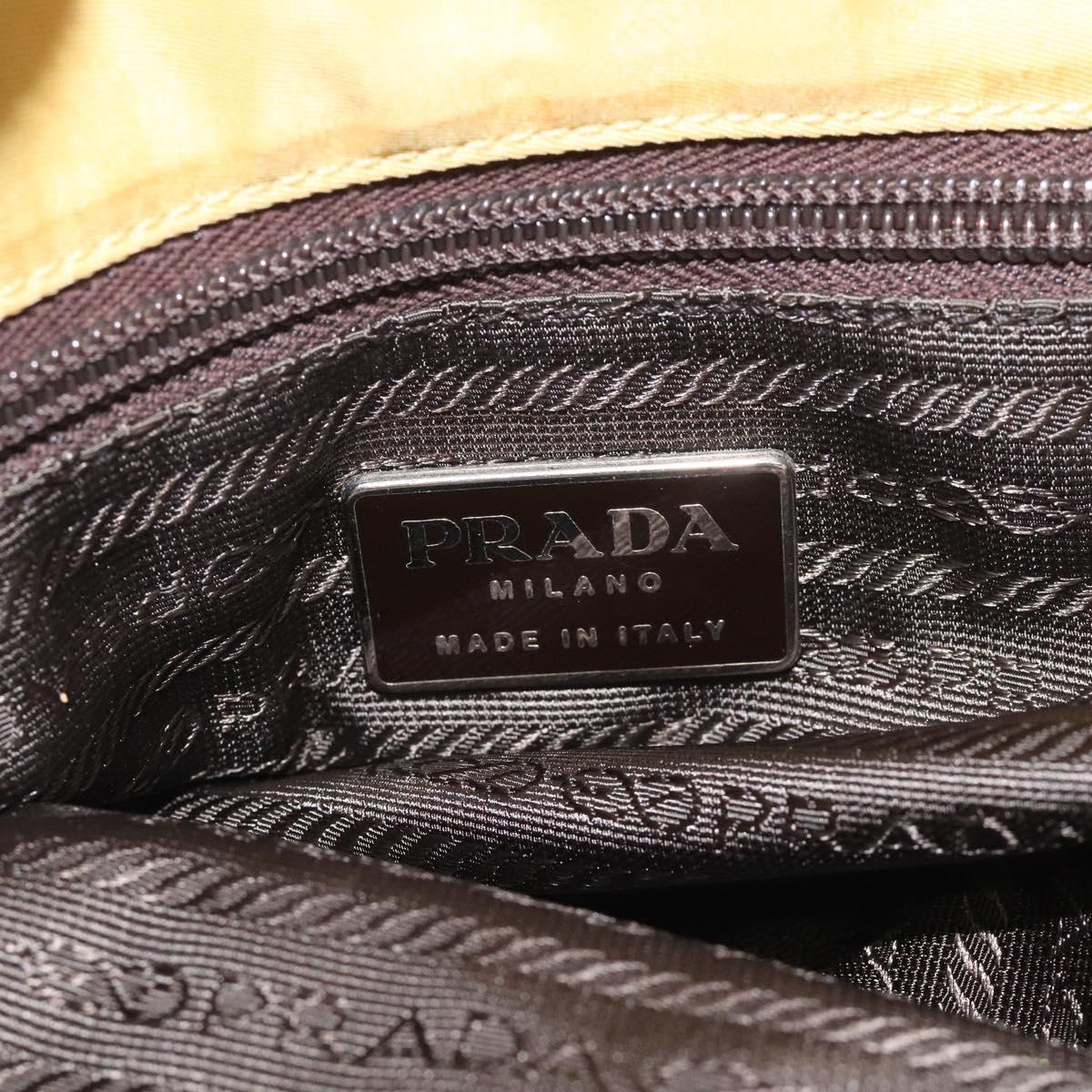 PRADA Hand Bag Nylon Yellow Silver Auth 128229