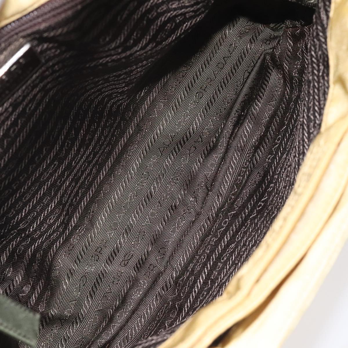 PRADA Hand Bag Nylon Yellow Silver Auth 128229