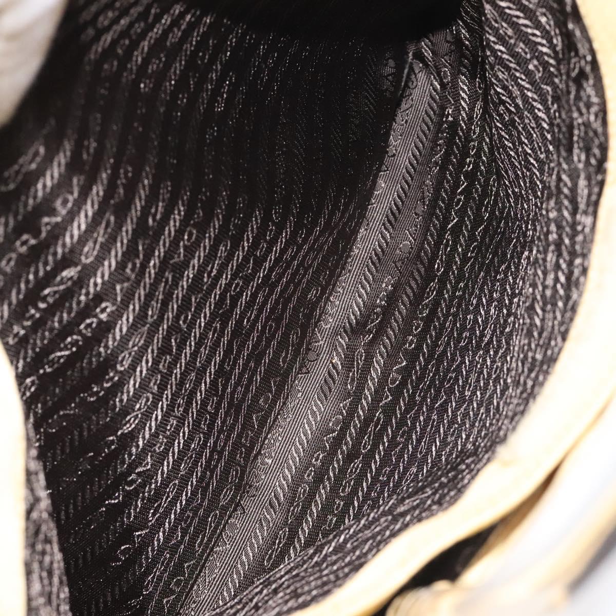 PRADA Hand Bag Nylon Yellow Silver Auth 128229