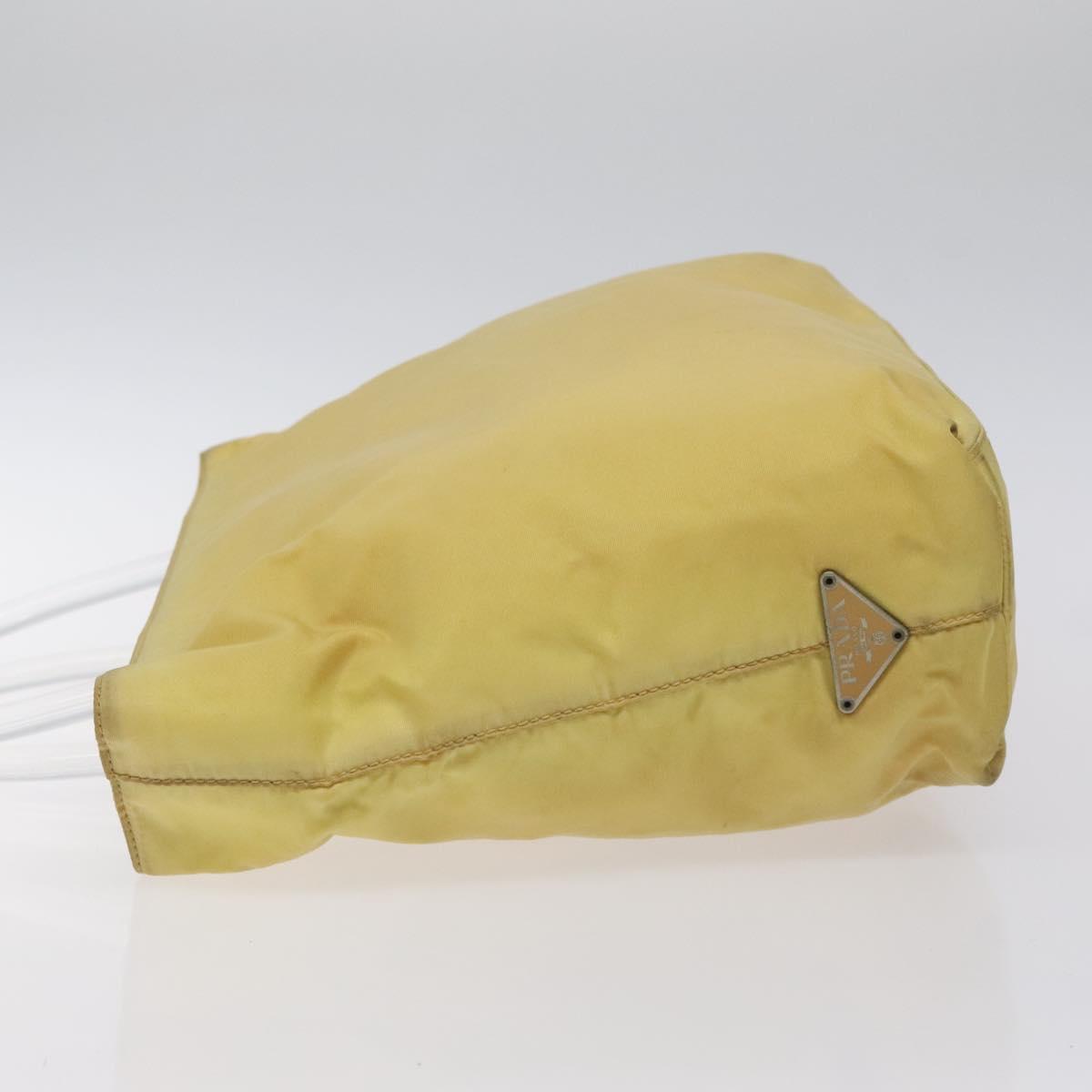 PRADA Hand Bag Nylon Yellow Silver Auth 128229