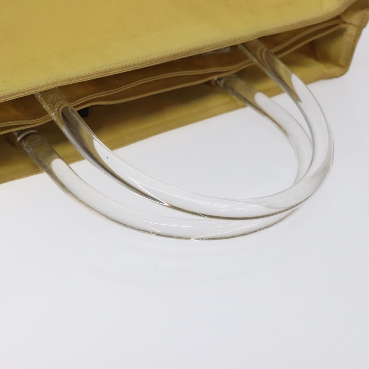 PRADA Hand Bag Nylon Yellow Silver Auth 128229