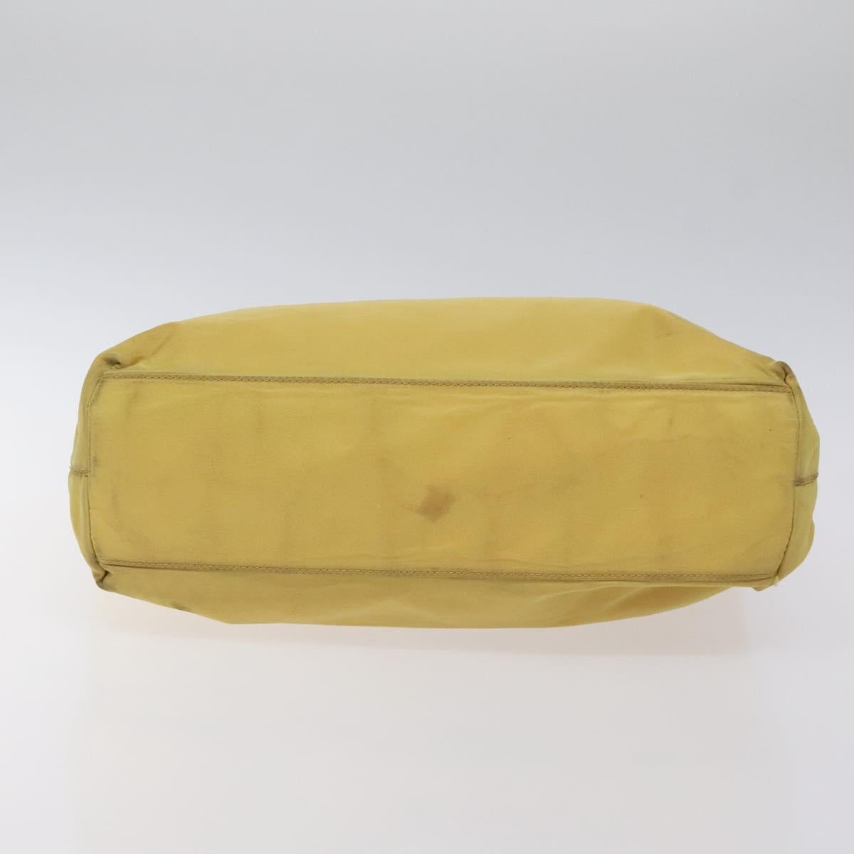 PRADA Hand Bag Nylon Yellow Silver Auth 128229