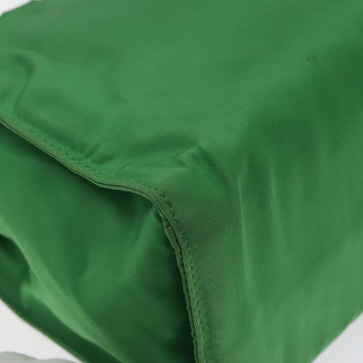 PRADA Hand Bag Nylon Green Gold Auth 128230