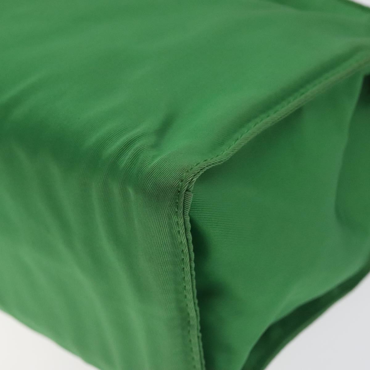 PRADA Hand Bag Nylon Green Gold Auth 128230