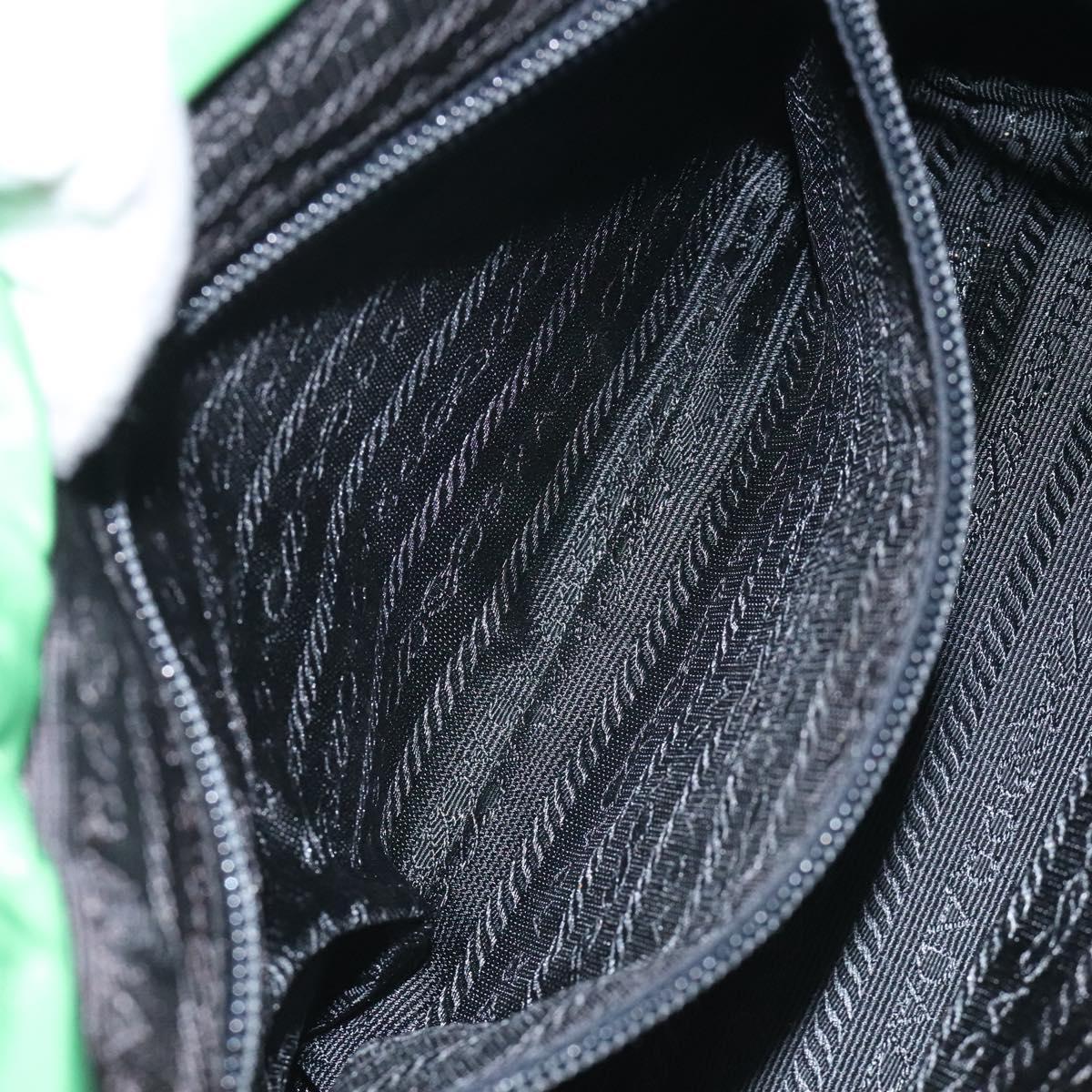 PRADA Hand Bag Nylon Green Gold Auth 128230