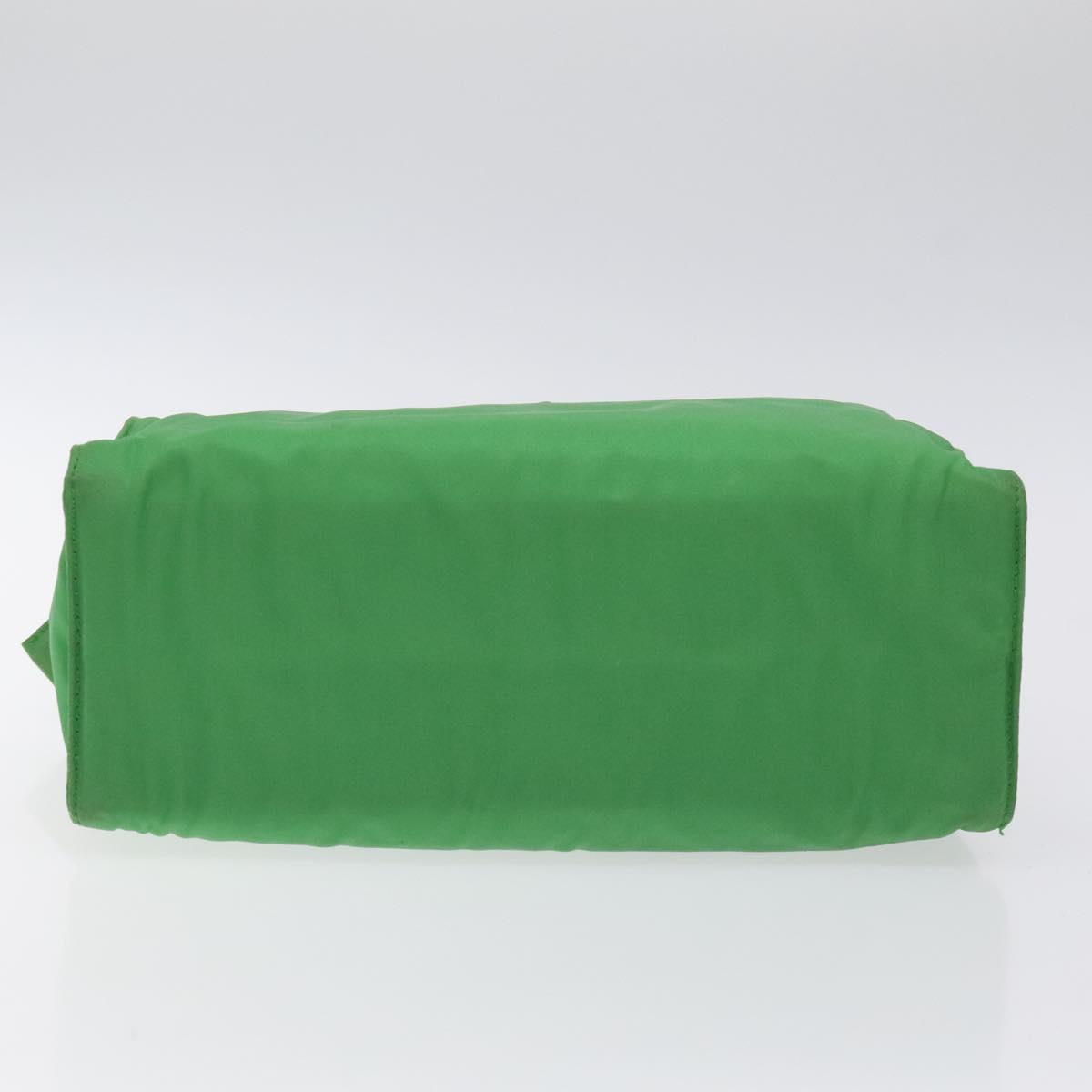 PRADA Hand Bag Nylon Green Gold Auth 128230