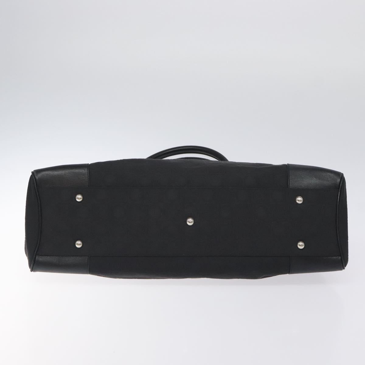 Salvatore Ferragamo Gancini Hand Bag Nylon Black Silver Auth 128232