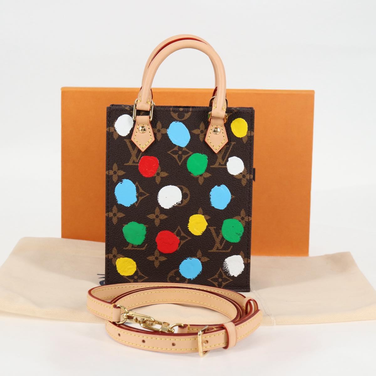 LOUIS VUITTON Monogram Yayoi Kusama Petit Sac Plat Bag 2way M81867 Auth 128264SM
