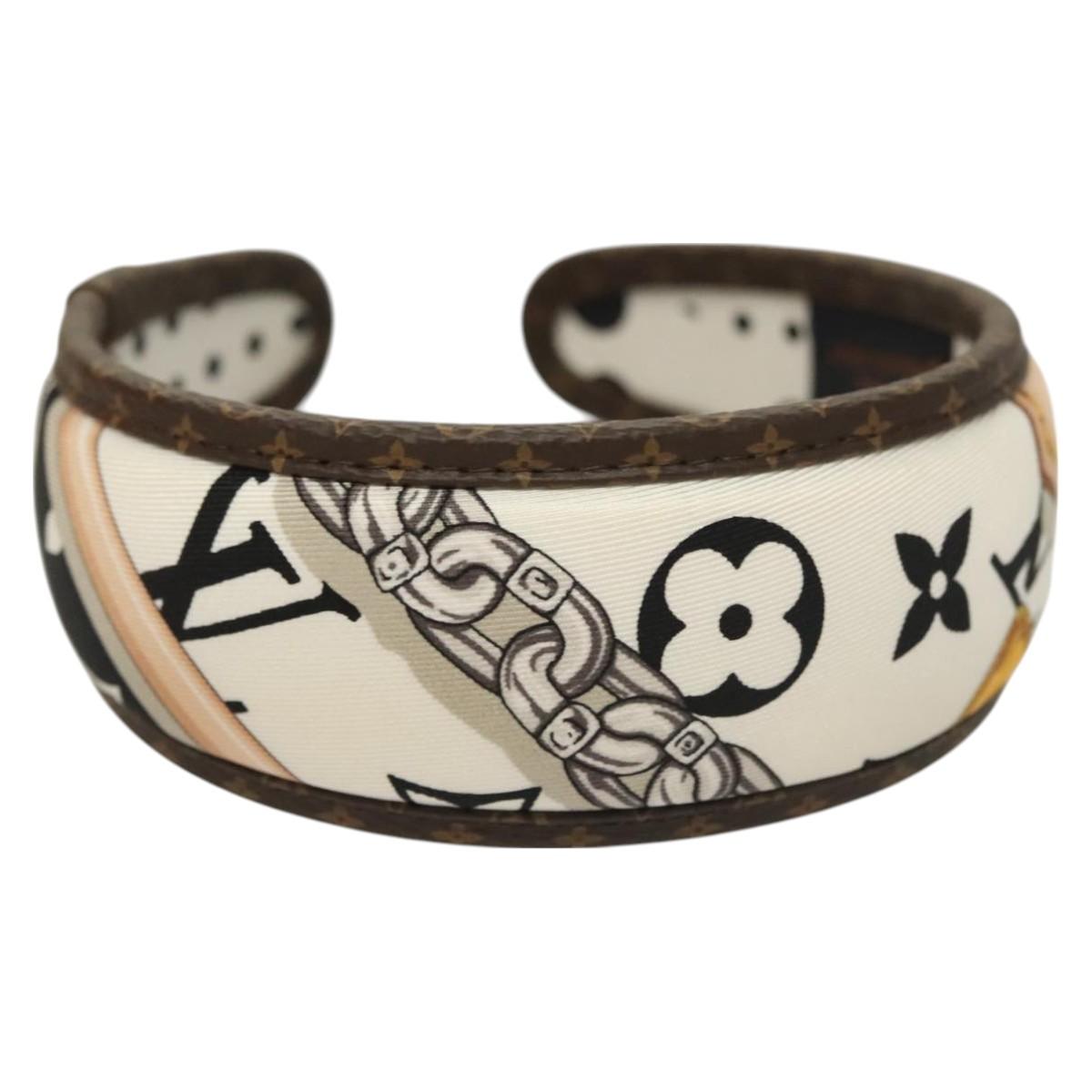 LOUIS VUITTON Monogram Katyusha White M77394 LV Auth 128265M