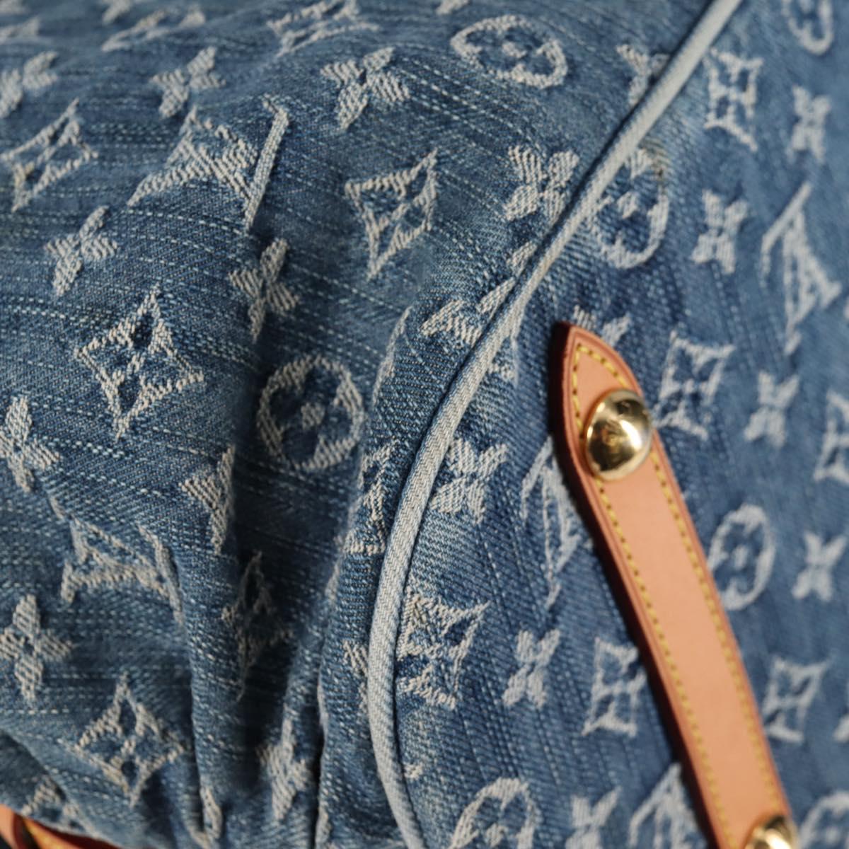 LOUIS VUITTON Monogram Denim XL Hand Bag Blue M95515 LV Auth 128274SAV