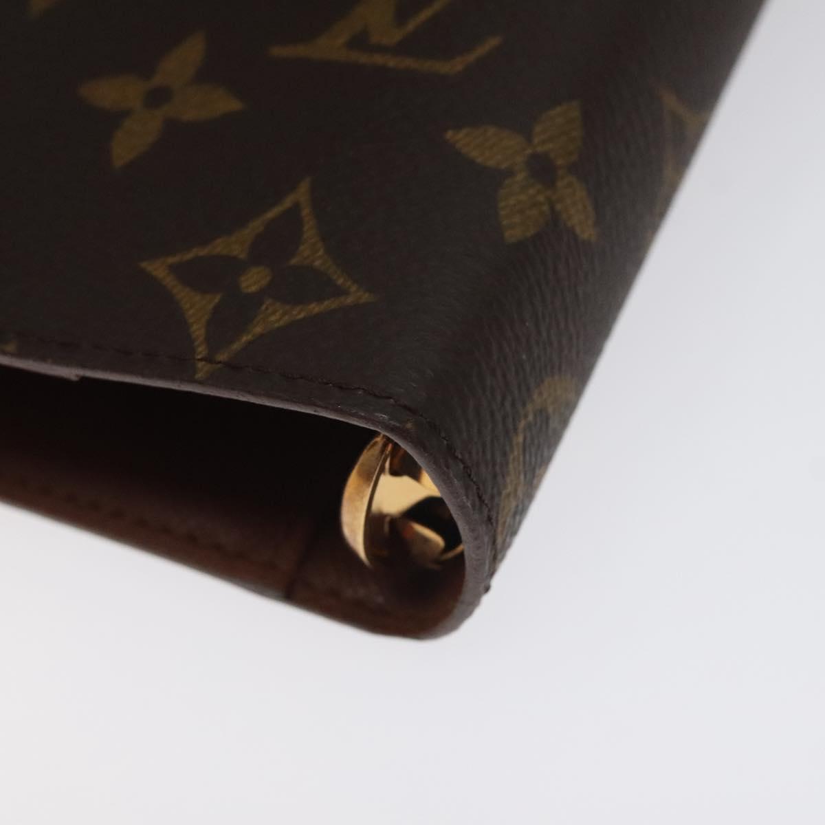 LOUIS VUITTON Monogram Agenda MM Day Planner Cover R20105 LV Auth 128293