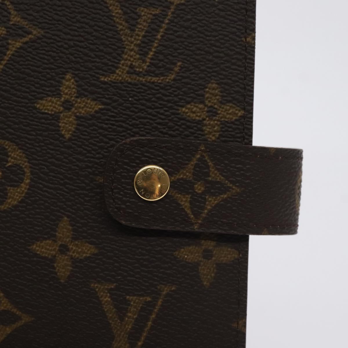 LOUIS VUITTON Monogram Agenda MM Day Planner Cover R20105 LV Auth 128293