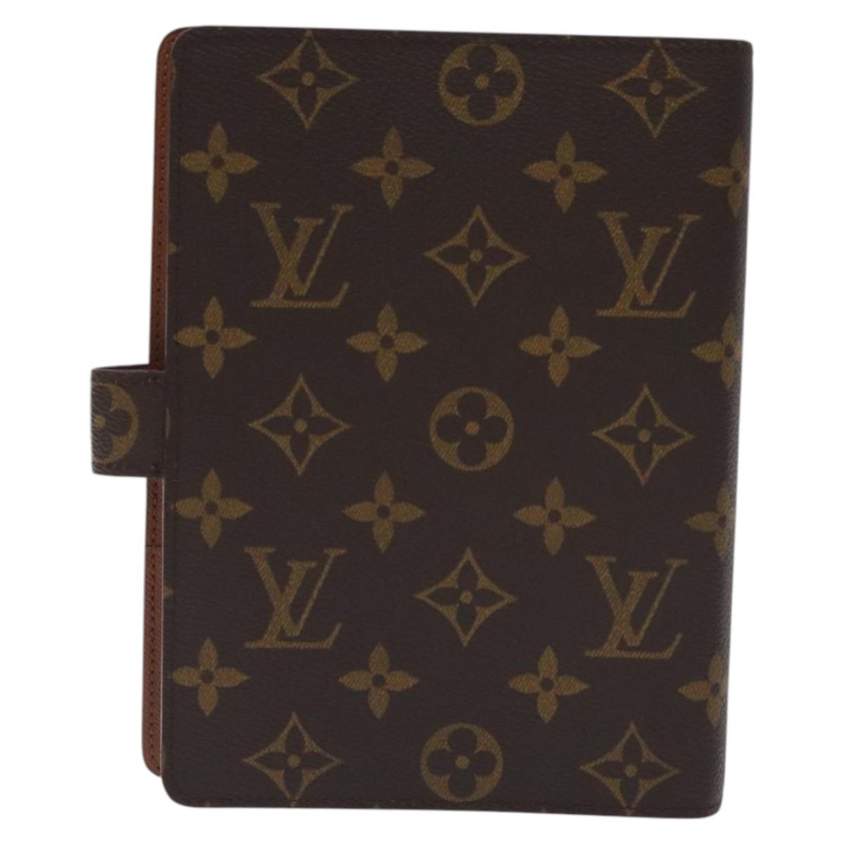 LOUIS VUITTON Monogram Agenda MM Day Planner Cover R20105 LV Auth 128293