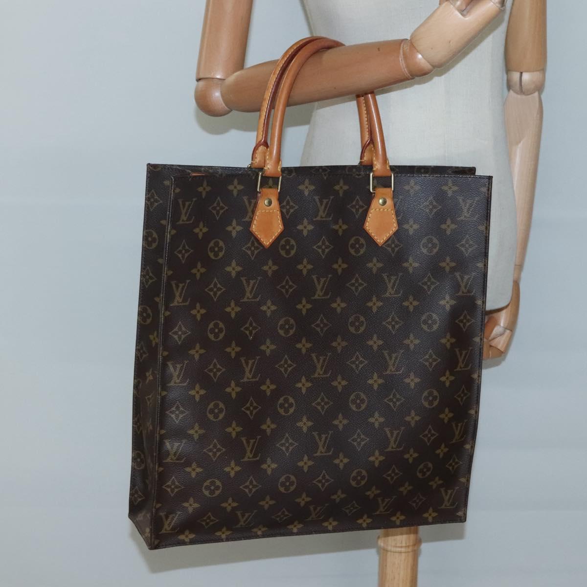 LOUIS VUITTON Monogram Sac Plat Hand Bag M51140 LV Auth 128308