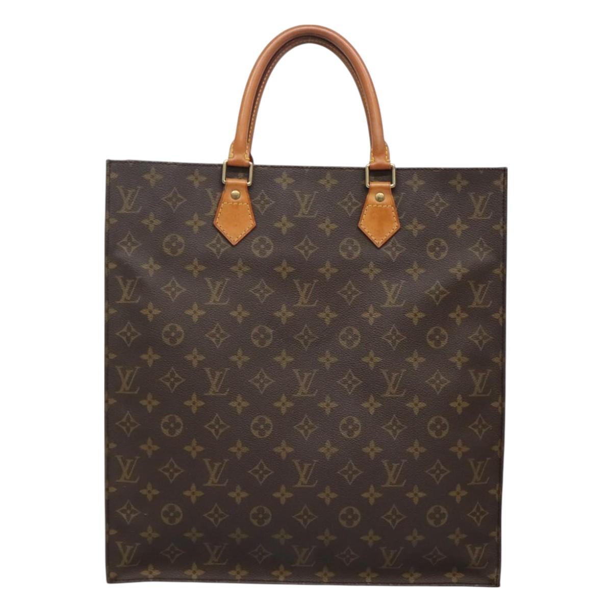 LOUIS VUITTON Monogram Sac Plat Hand Bag M51140 LV Auth 128308