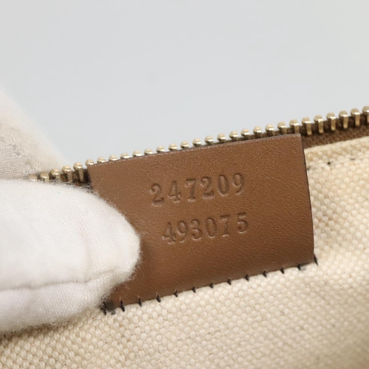 GUCCI GG Canvas Tote Bag Beige Gold 247209 Auth 128328