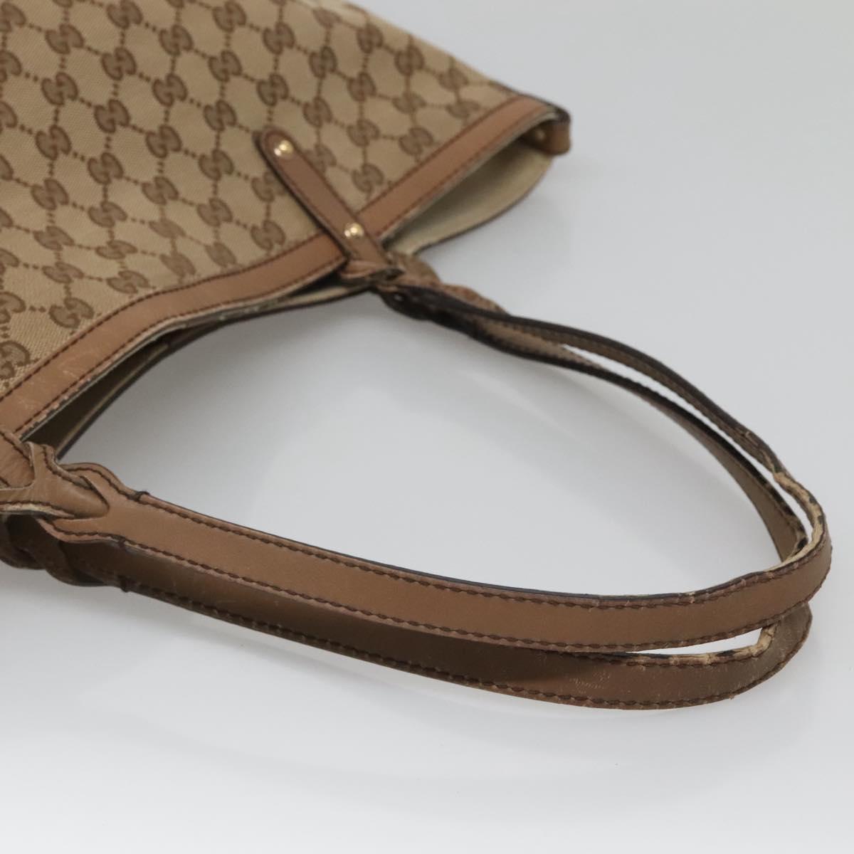 GUCCI GG Canvas Tote Bag Beige Gold 247209 Auth 128328