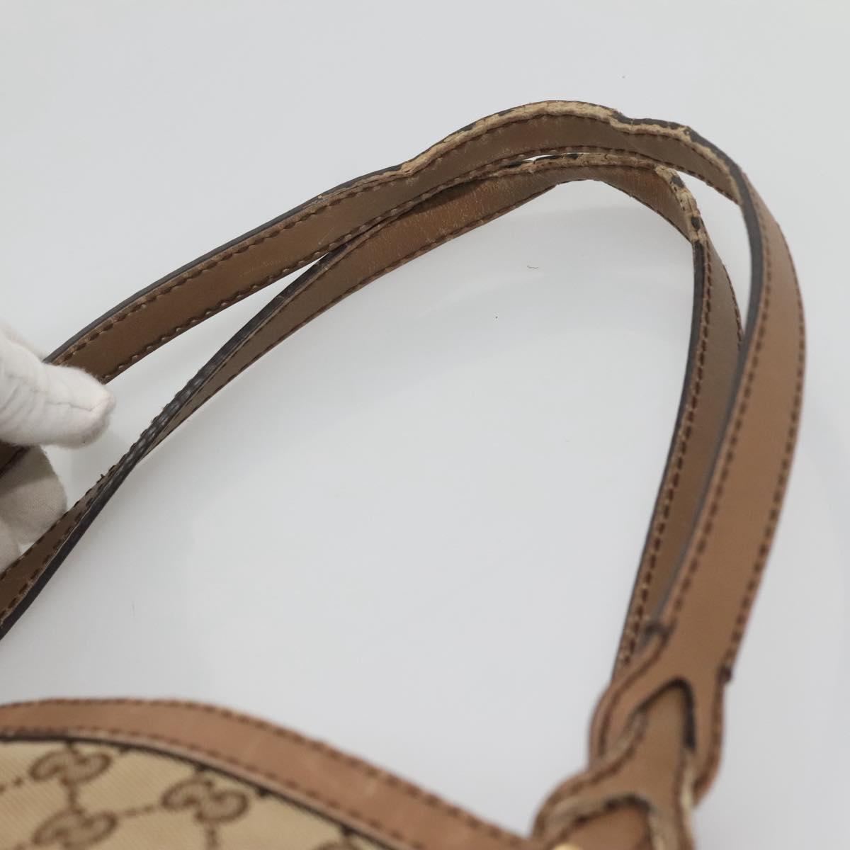 GUCCI GG Canvas Tote Bag Beige Gold 247209 Auth 128328