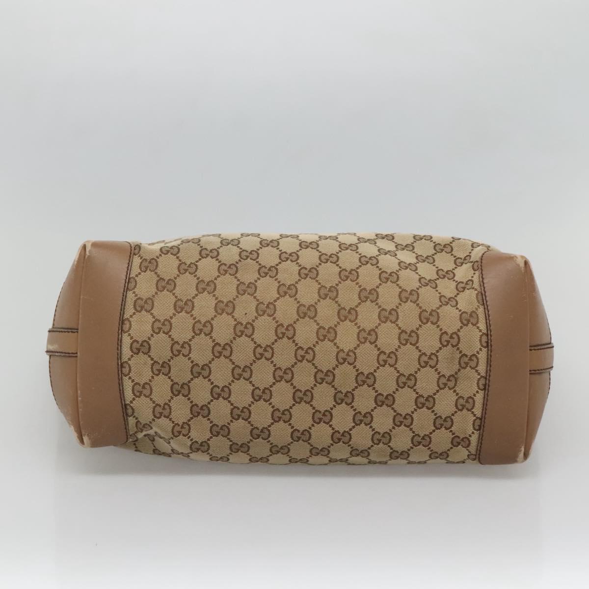 GUCCI GG Canvas Tote Bag Beige Gold 247209 Auth 128328