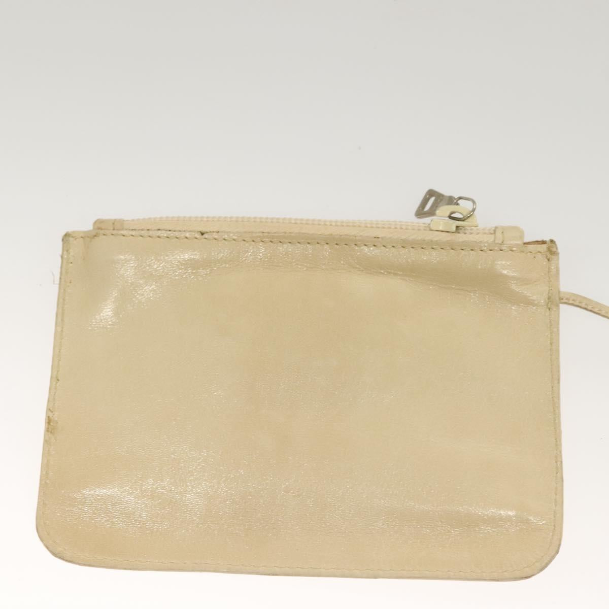 PRADA Hand Bag Nylon Beige Auth 128335