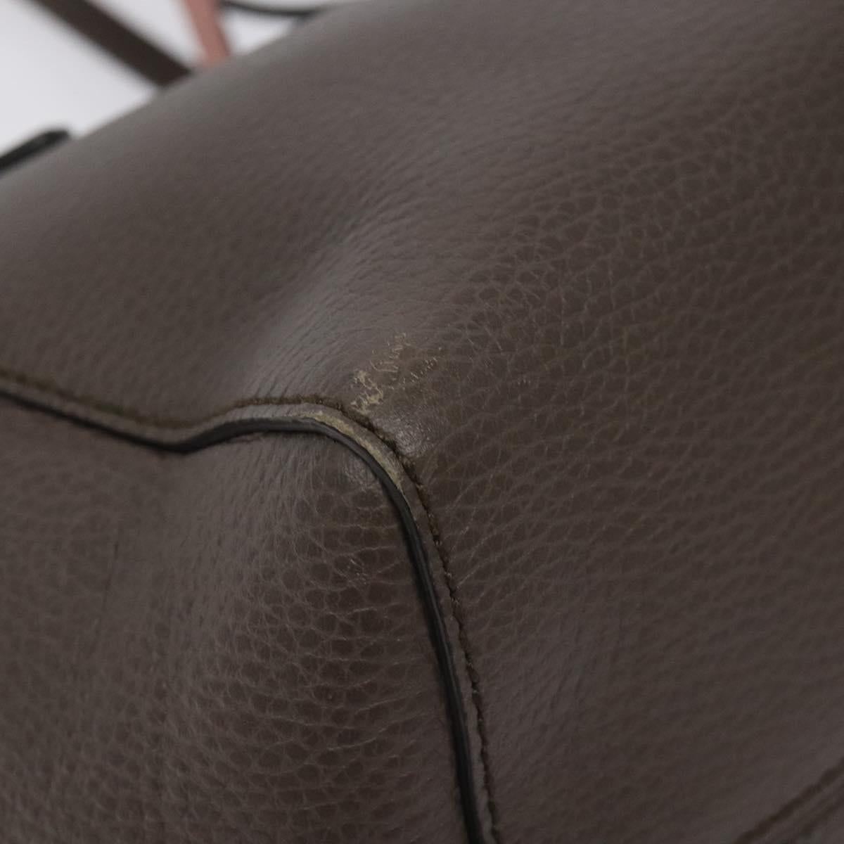 GUCCI Tote Bag Leather Beige Gold 354408 Auth 128362
