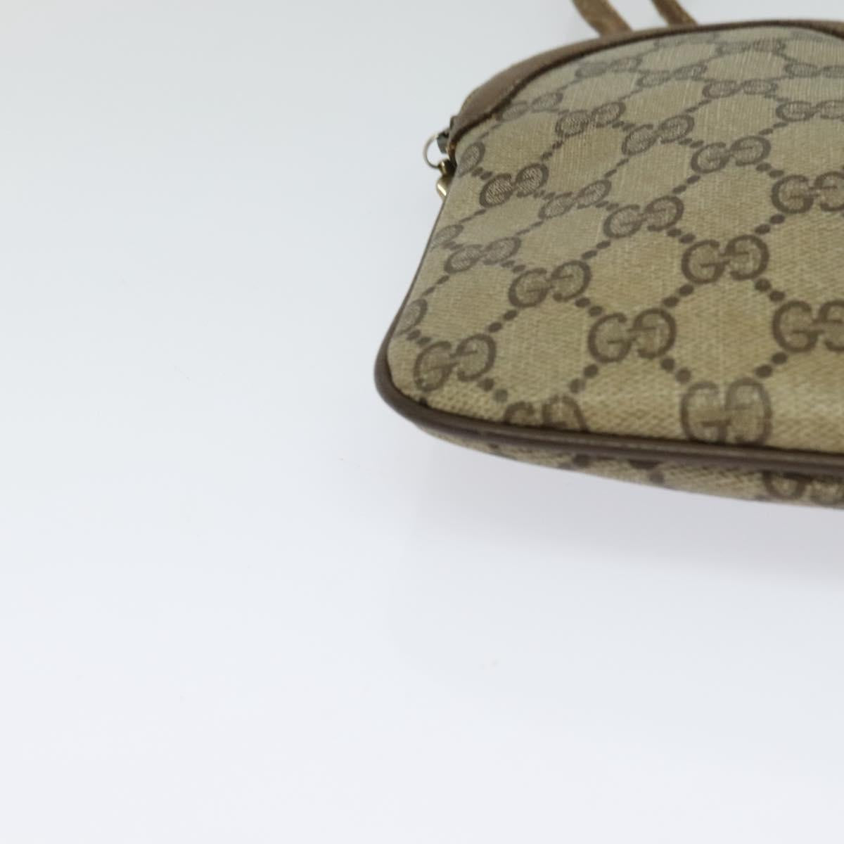 GUCCI GG Supreme Web Sherry Line Shoulder Bag PVC Beige 904 02 047 Auth 128433