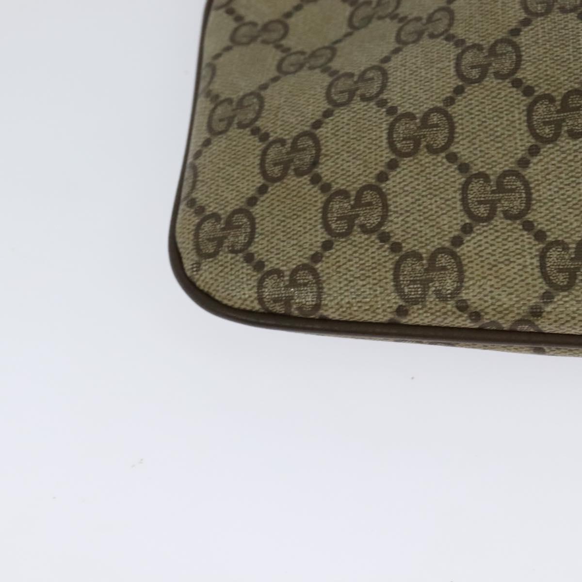 GUCCI GG Supreme Web Sherry Line Shoulder Bag PVC Beige 904 02 047 Auth 128433