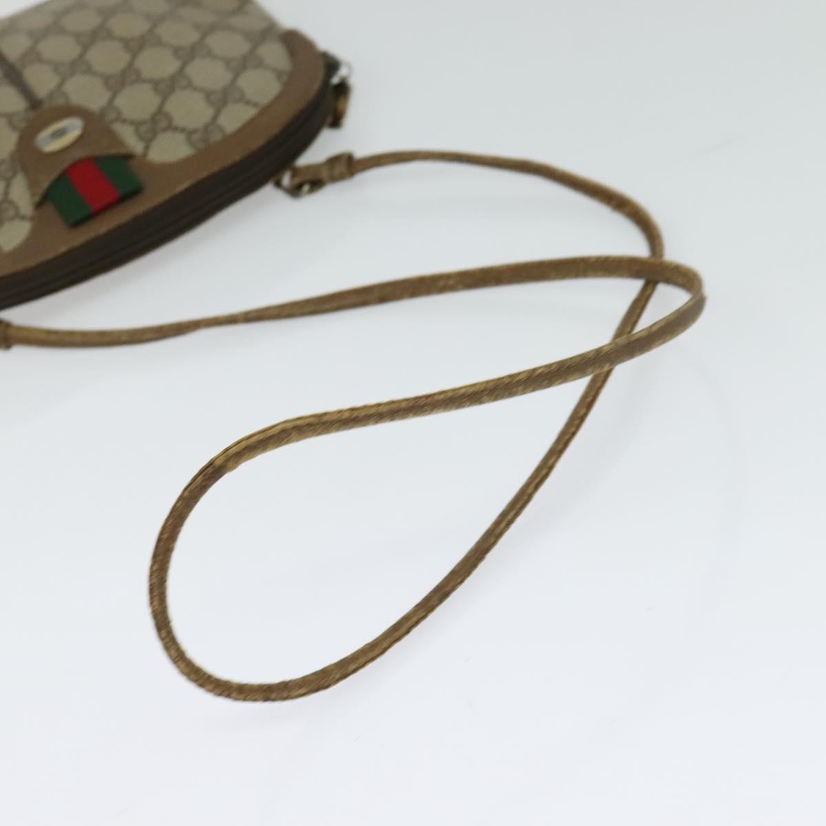 GUCCI GG Supreme Web Sherry Line Shoulder Bag PVC Beige 904 02 047 Auth 128433
