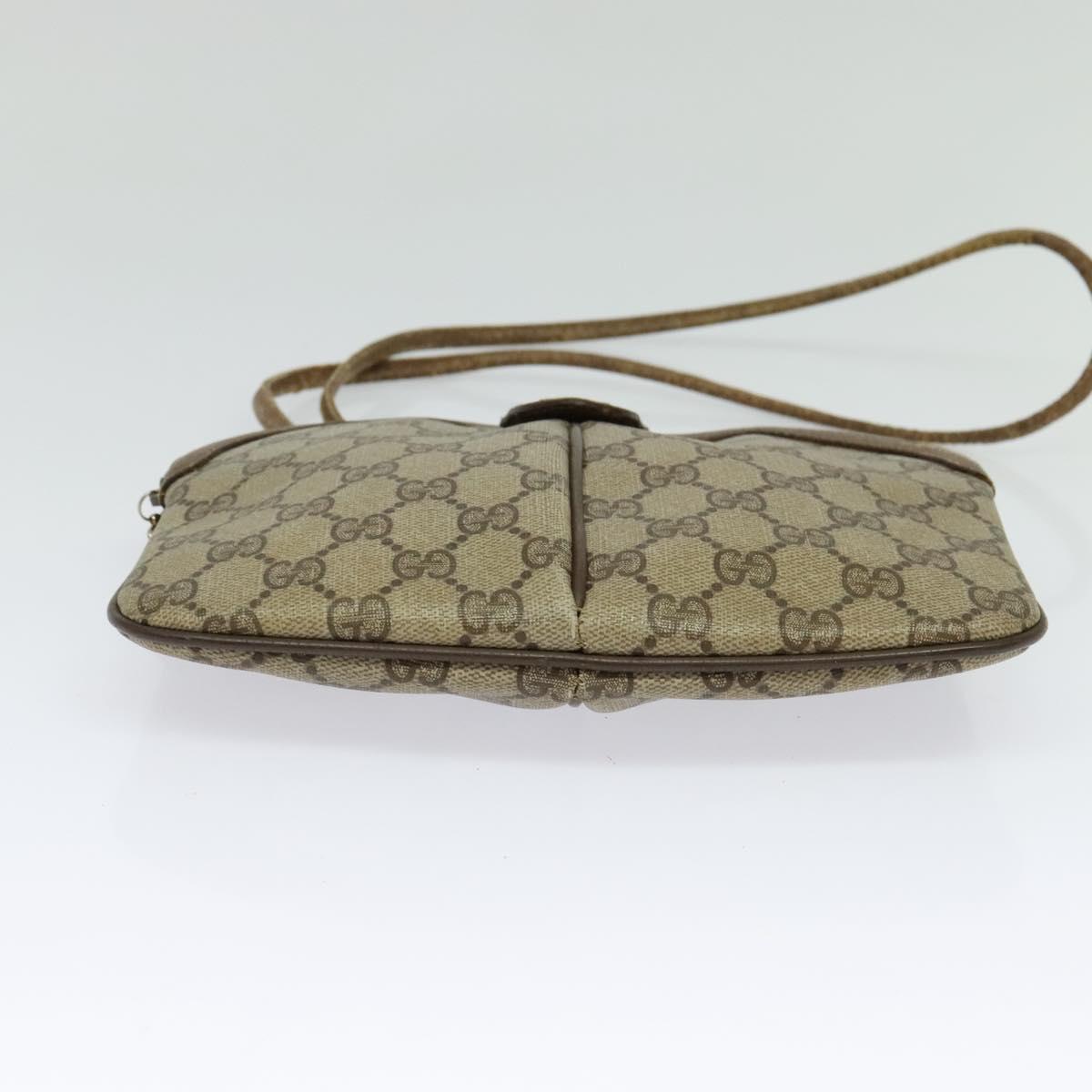 GUCCI GG Supreme Web Sherry Line Shoulder Bag PVC Beige 904 02 047 Auth 128433