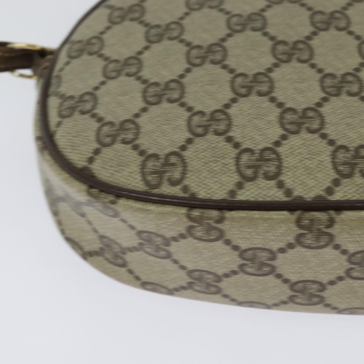 GUCCI GG Supreme Shoulder Bag PVC Beige Gold Auth 128434