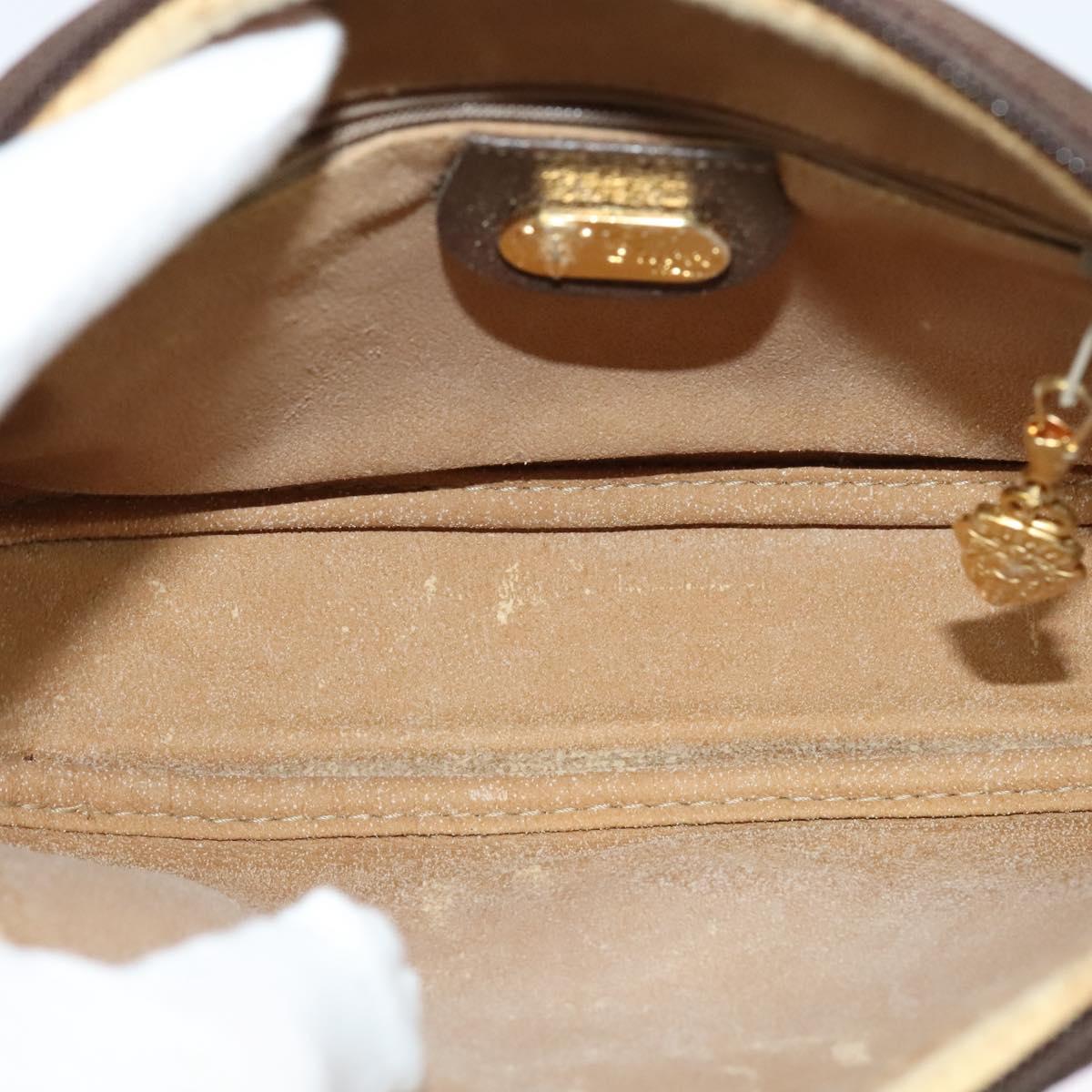 GUCCI GG Supreme Shoulder Bag PVC Beige Gold Auth 128434