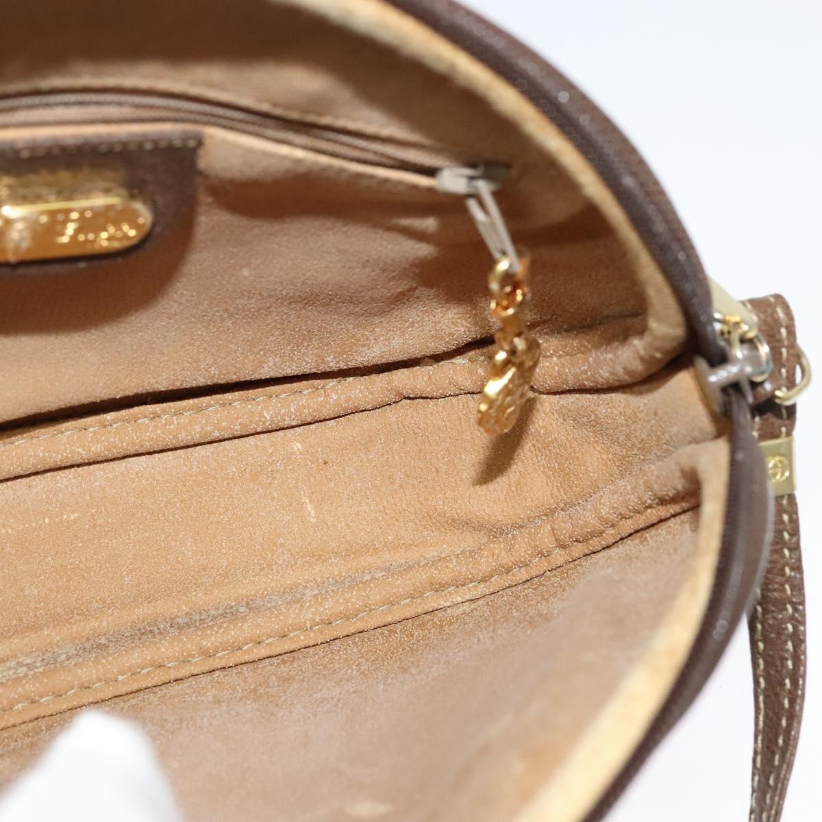 GUCCI GG Supreme Shoulder Bag PVC Beige Gold Auth 128434