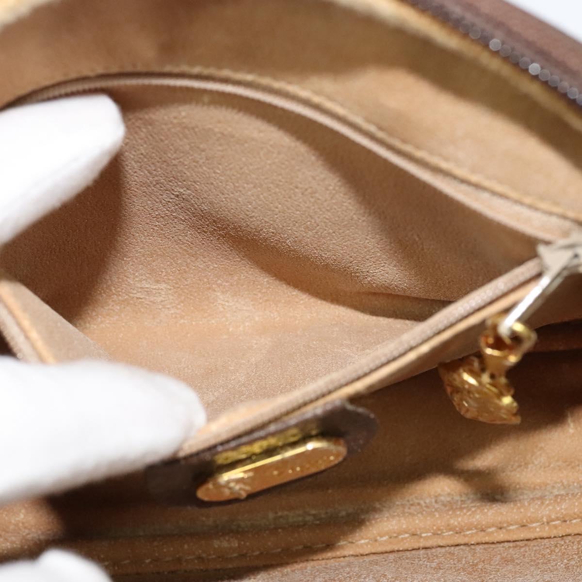 GUCCI GG Supreme Shoulder Bag PVC Beige Gold Auth 128434