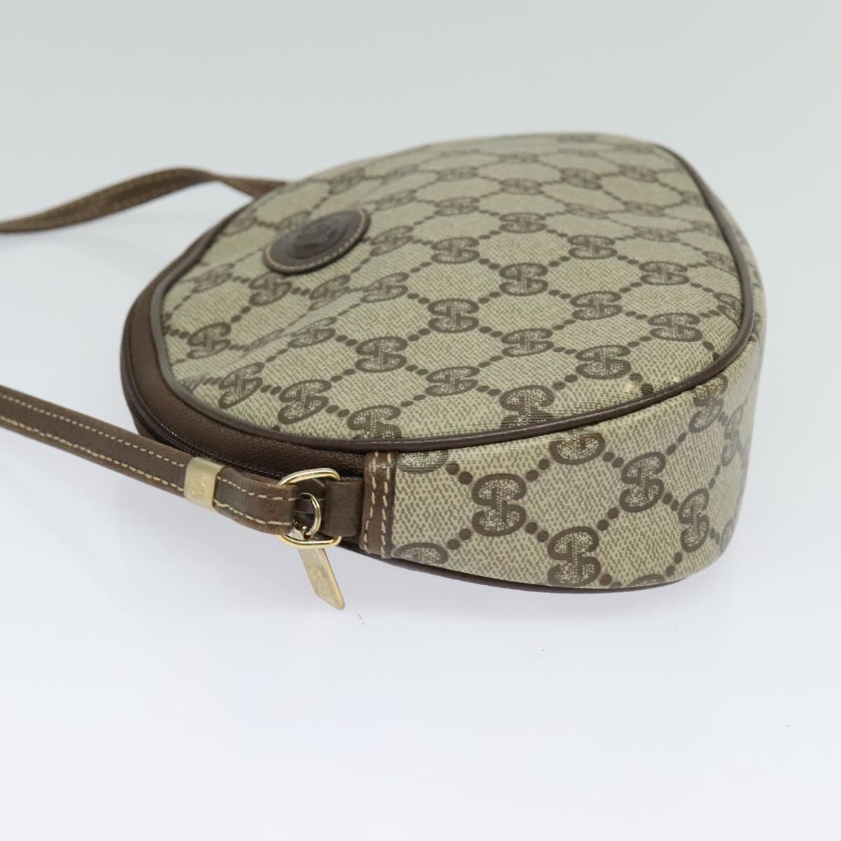 GUCCI GG Supreme Shoulder Bag PVC Beige Gold Auth 128434