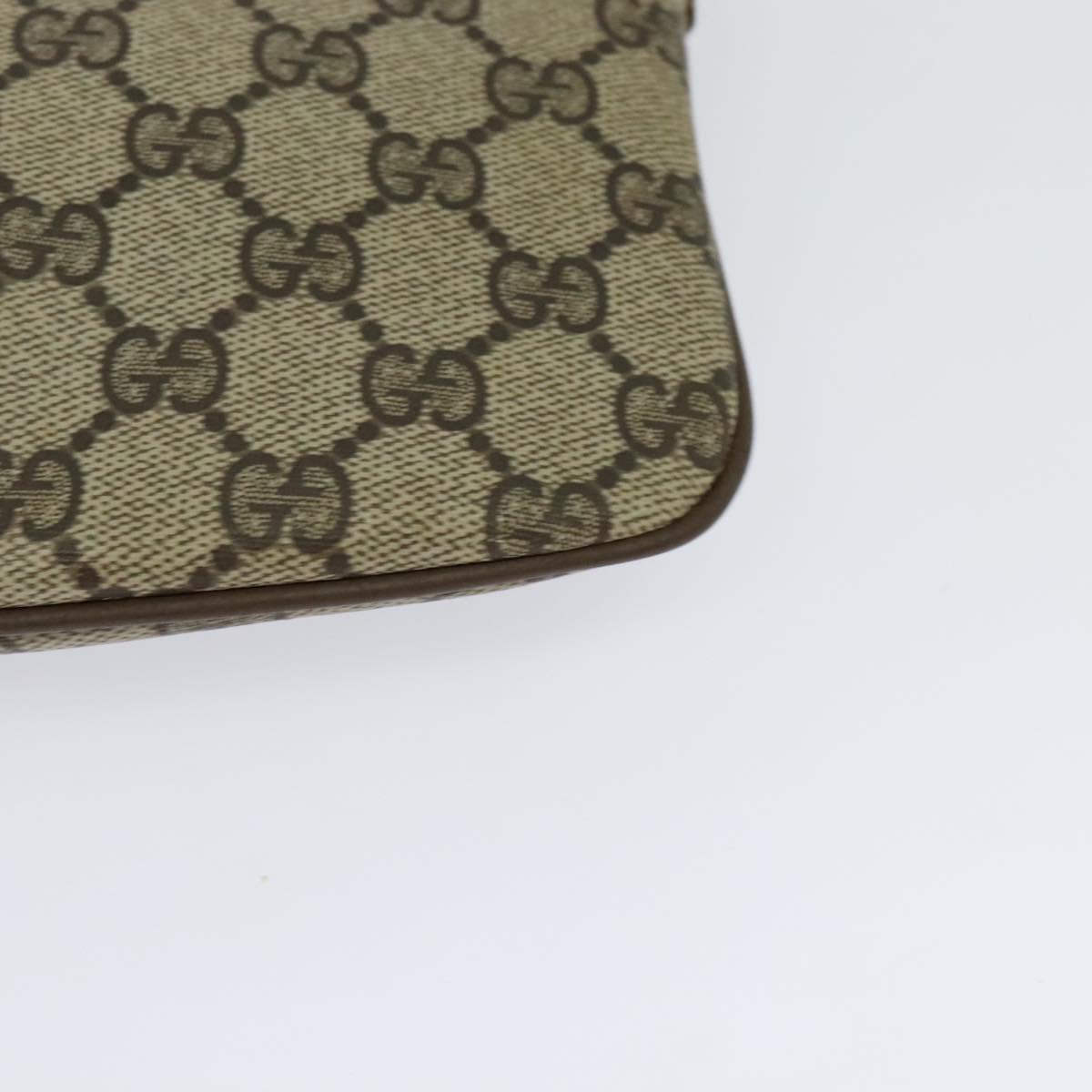 GUCCI GG Supreme Web Sherry Line Shoulder Bag PVC Beige 98 02 047 Auth 128437