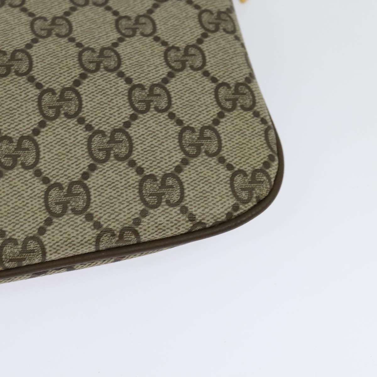 GUCCI GG Supreme Web Sherry Line Shoulder Bag PVC Beige 98 02 047 Auth 128437