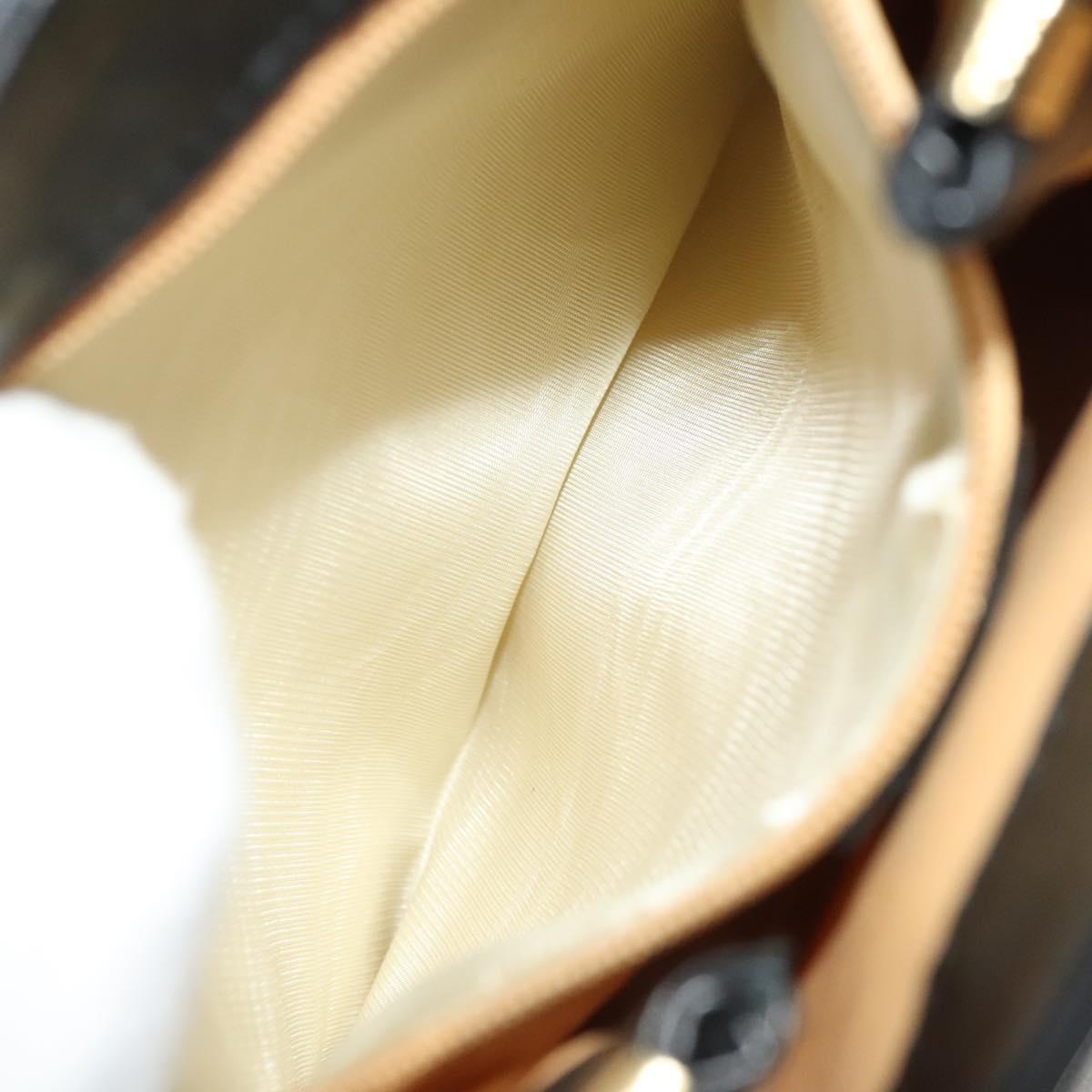 CELINE Shoulder Bag Leather Black Gold Auth 128438