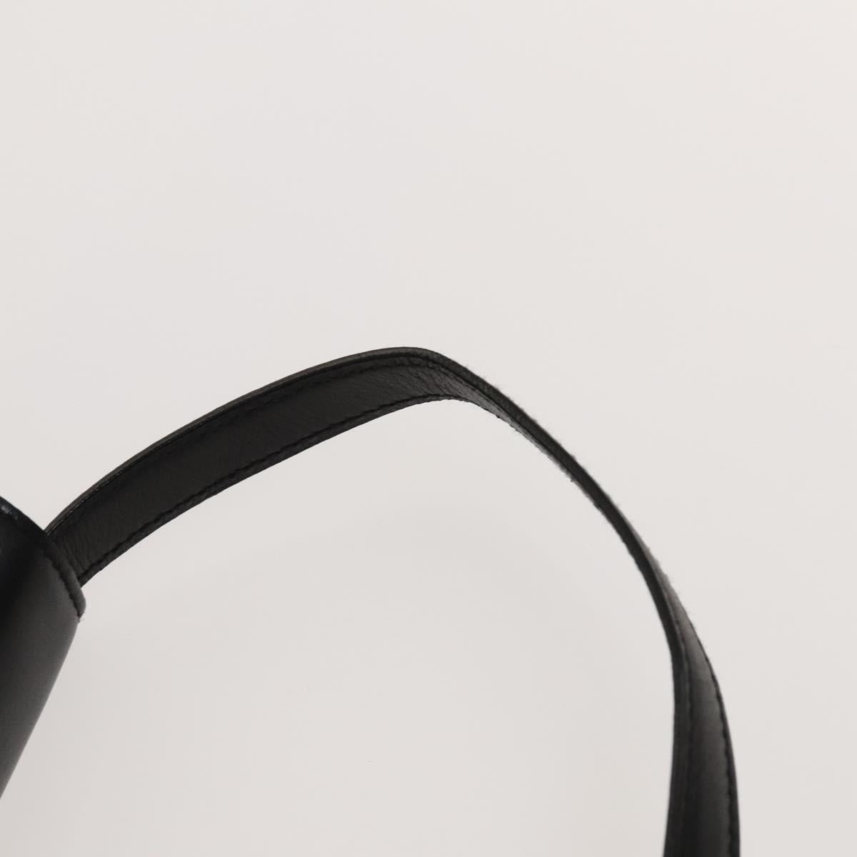 CELINE Shoulder Bag Leather Black Gold Auth 128438