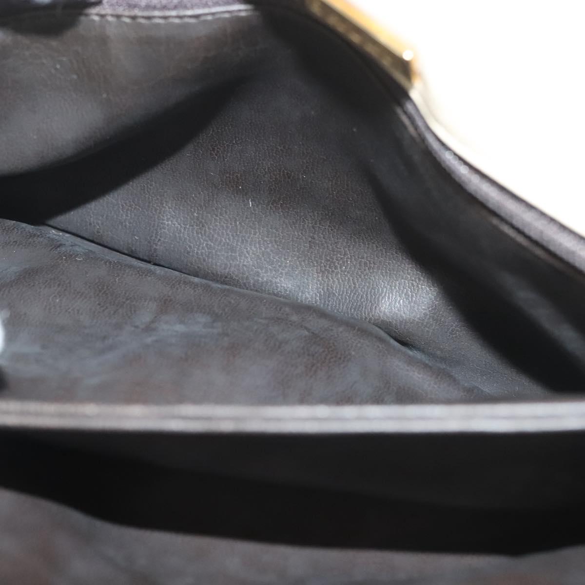 BALLY Chain Shoulder Bag Leather Beige Gold Auth 128441