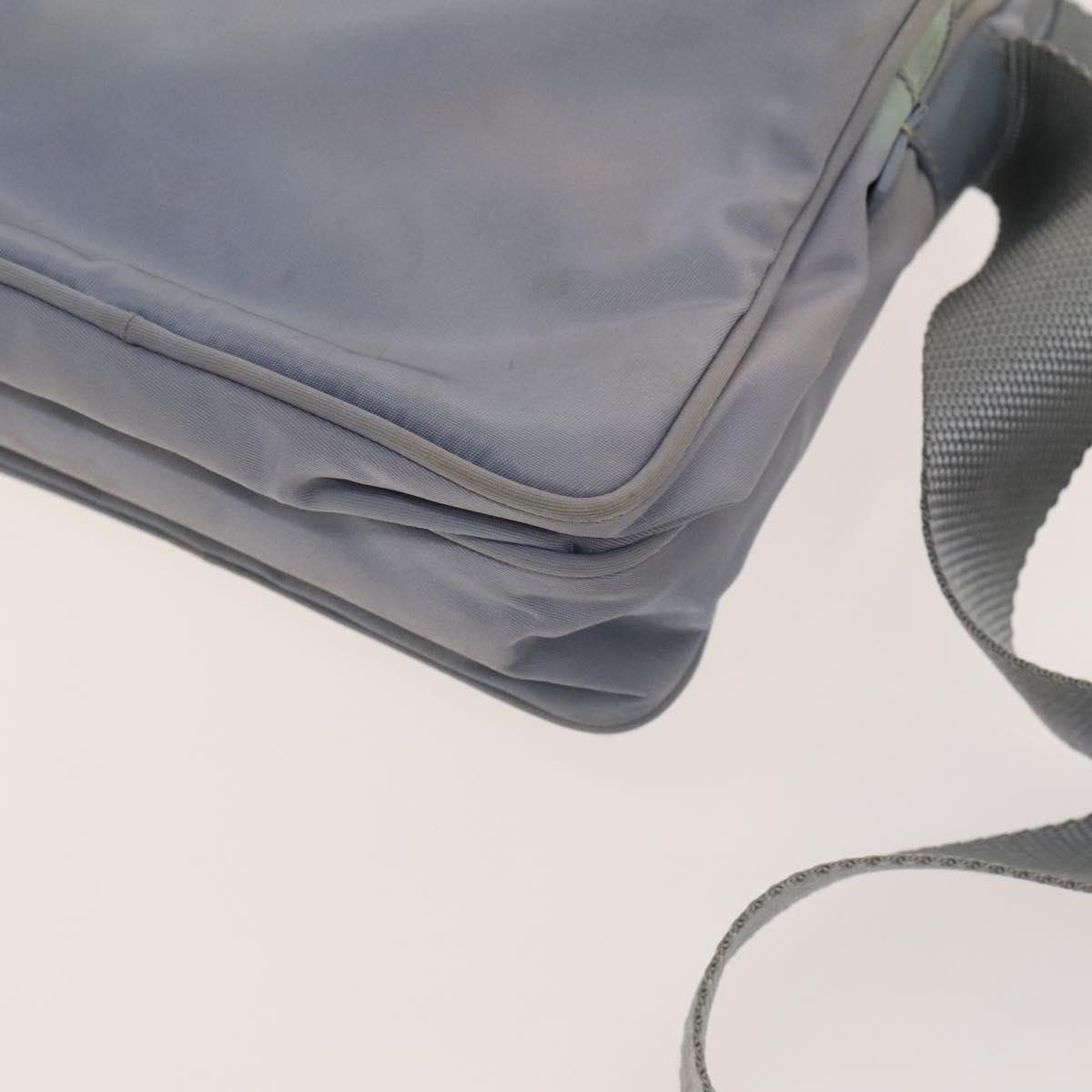 PRADA Shoulder Bag Nylon Light Blue Silver Auth 128446