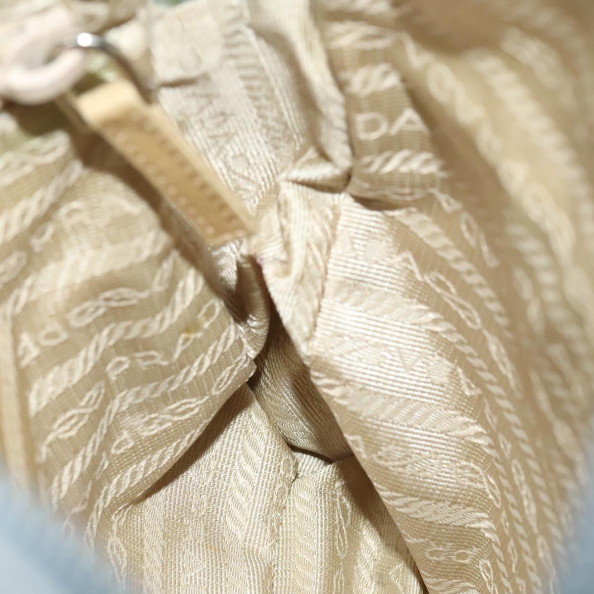 PRADA Shoulder Bag Nylon Light Blue Silver Auth 128446