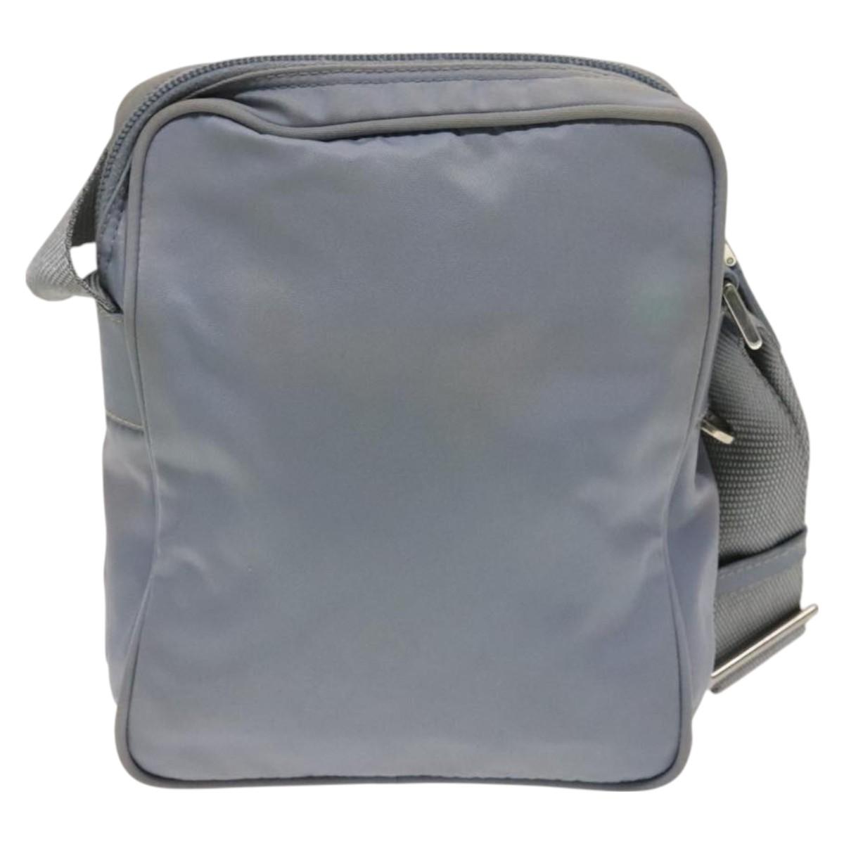 PRADA Shoulder Bag Nylon Light Blue Silver Auth 128446